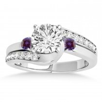 Swirl Design Lab Alexandrite & Diamond Engagement Ring Setting Palladium 0.38ct