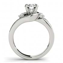 Swirl Design Diamond Engagement Ring Setting Platinum 0.38ct