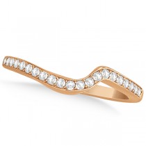 Diamond Swirl Engagement Ring & Band Bridal Set 14k Rose Gold 0.58ct