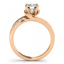 Lab Grown Diamond Engagement Ring Setting Swirl Design in 18k Rose Gold 0.25ct