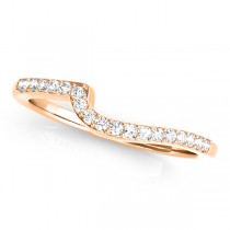 Lab Grown Diamond Swirl Engagement Ring & Band Bridal Set 14k Rose Gold 0.5oct