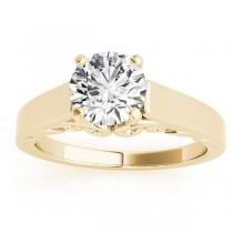 Bridal Antique Solitaire Engagement Ring 14k Yellow Gold