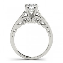 Bridal Antique Solitaire Engagement Ring Platinum