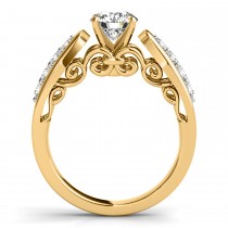 Diamond Accented Single Row Engagement Ring Setting 14k Yellow Gold (0.20ct)