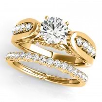 Diamond Accented Single Row Engagement Ring Setting 18k Yellow Gold (0.20ct)