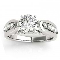 Diamond Accented Single Row Engagement Ring Setting Palladium (0.20ct)