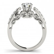 Diamond Accented Single Row Engagement Ring Setting Platinum (0.20ct)