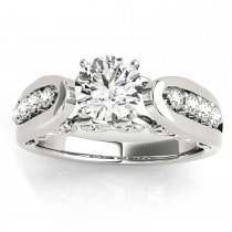Diamond Accented Single Row Setting Bridal Set 14k White Gold (0.40ct)