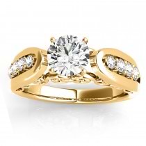 Diamond Accented Single Row Setting Bridal Set 18k Yellow Gold (0.40ct)
