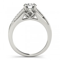Diamond Accented Engagement Ring Setting 14k White Gold (0.11ct)