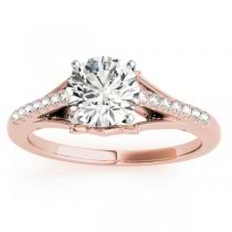 Diamond Accented  Engagement Ring Setting 18k Rose Gold (0.11ct)