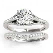 Diamond Accented Bridal Set Setting 18k White Gold (0.20ct)