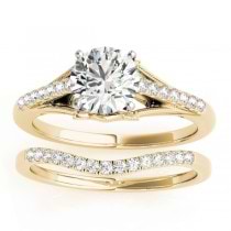 Diamond Accented Bridal Set Setting 18k Yellow Gold (0.20ct)