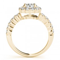 Floral Halo Round Diamond Engagement Ring 14k Yellow Gold (1.61ct)