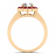 Diamond & Ruby Halo Engagement Ring 18k Yellow Gold (1.33ct)