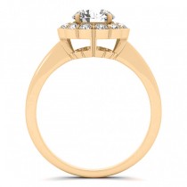 Diamond Floral Halo Engagement Ring Bridal Set 14k Yellow Gold (1.33ct)
