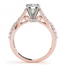 Twisted Engagement Ring with Diamond Accents 14k Rose Gold (0.50ct)