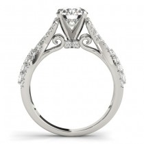 Twisted Engagement Ring with Diamond Accents 14k White Gold (0.50ct)