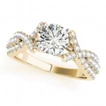 Twisted Engagement Ring with Diamond Accents 14k Yellow Gold (0.50ct)