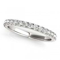 French Pave Halo Lab Grown Diamond Bridal Ring Set 18k White Gold (1.20ct)
