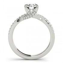 Round Diamond Engagement Ring & Band Bridal Set 14k White Gold 1.32ct