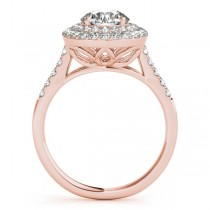 Diamond Double Halo Engagement Ring Prong Set 14k Rose Gold 1.50ct