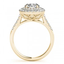 Diamond Double Halo Engagement Ring Prong Set 14k Yellow Gold 3.00ct