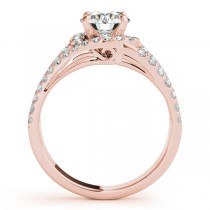 Wide Triple Band Diamond Engagement Ring 18k Rose Gold (2.13ct)