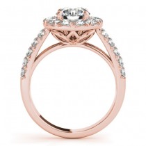 Diamond Accented Halo Bridal Set Setting 14K Rose Gold (1.31ct)