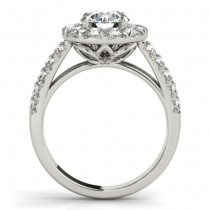 Diamond Accented Halo Bridal Set Setting 14K White Gold (1.31ct)