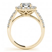 Diamond Accented Halo Bridal Set Setting 14K Yellow Gold (1.31ct)
