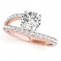 Bypass Diamond Engagement Ring 14k Rose Gold 0.33ct