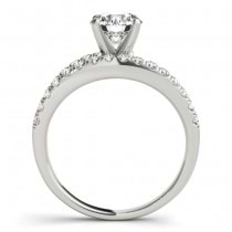 Bypass Diamond Engagement Ring 14k White Gold 0.33ct