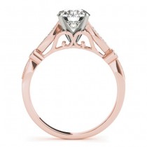 Marquise & Dot Diamond Vintage Engagement Ring 18k Rose Gold 0.13ct