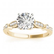 Marquise & Dot Diamond Vintage Engagement Ring 18k Yellow Gold 0.13ct