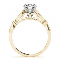 Marquise & Dot Diamond Vintage Engagement Ring 14k Yellow Gold 0.13ct