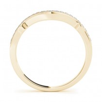 Diamond Accented Contoured Wedding Band in 14k Yellow Gold (0.17ct)