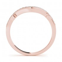Diamond Accented Contoured Wedding Band in 18k Rose Gold (0.17ct)