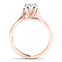 Diamond Pave Swirl Engagement Ring Setting 14k Rose Gold (0.13ct)