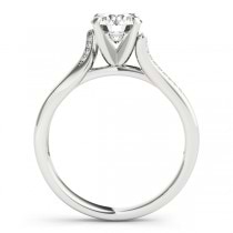 Diamond Pave Swirl Engagement Ring Setting Platinum (0.13ct)