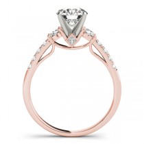 Diamond Three Stone Bridal Set Ring 14k Rose Gold (0.55ct)