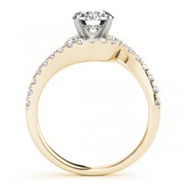 Diamond Twisted Swirl Engagement Ring Setting 14k Yellow Gold (0.36ct)