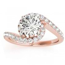 Diamond Twisted Swirl Engagement Ring Setting 18k Rose Gold (0.36ct)