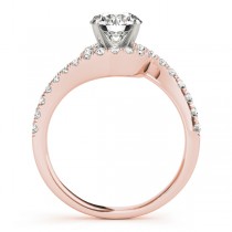 Diamond Twisted Swirl Engagement Ring Setting 18k Rose Gold (0.36ct)