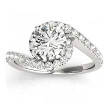 Diamond Twisted Swirl Engagement Ring Setting 18k White Gold (0.36ct)