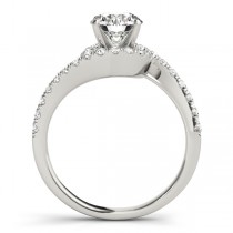 Diamond Twisted Swirl Engagement Ring Setting 18k White Gold (0.36ct)