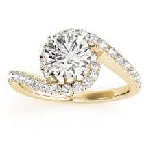 Diamond Twisted Swirl Engagement Ring Setting 18k Yellow Gold (0.36ct)
