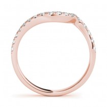 Diamond Accented Contoured Wedding Band 18k Rose Gold (0.26ct)