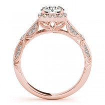 Diamond Square Halo Art Deco Engagement Ring 14k Rose Gold (1.31ct)