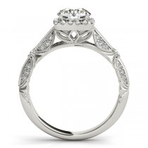Diamond Square Halo Art Deco Engagement Ring 18k White Gold (1.31ct)